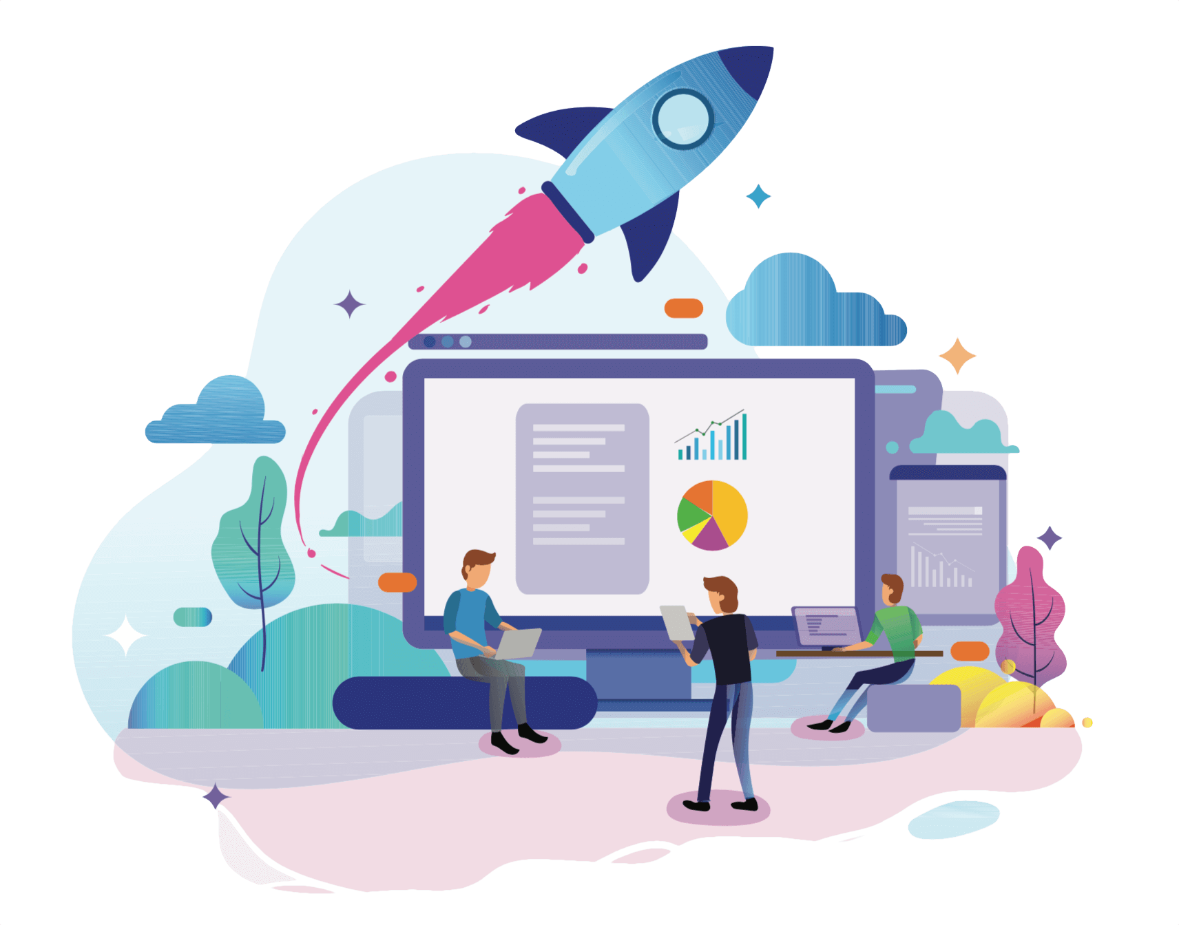 Webshop met Woocommerce store illustratie