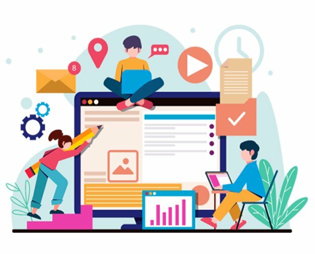 Wordpress website design illustratie